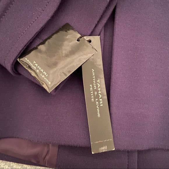 Tahari Arthur S Levine Blazer Purple/Grape Size 8 Petite - Picture 8 of 10